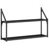 vidaXL v&aelig;ghylde med 2 hylder 80x21x51 cm konstrueret tr&aelig; sort