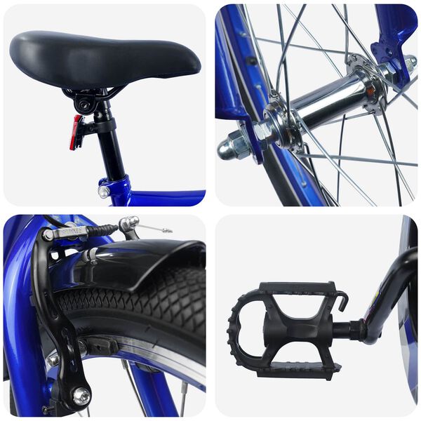 vidaXL B&oslash;rnecykel 20 tommer til b&oslash;rn i alderen 6-11 &aring;r M&oslash;rk bl&aring;