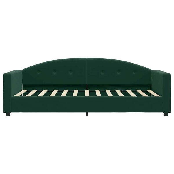 vidaXL daybed 90x200 cm velour m&oslash;rkegr&oslash;n