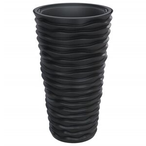 vidaXL plantekrukke 8/22 l udtagelig indsats PP rillet design antracit