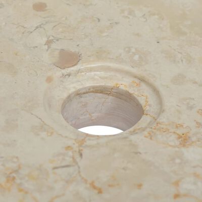 vidaXL håndvask 40x40x10 cm marmor cremefarvet