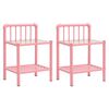 vidaXL sengeskabe 2 stk. metal og glas pink og transparent