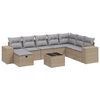 vidaXL spisebordss&aelig;t til haven 9 dele med hynder polyrattan beige