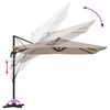 vidaXL Roma Parasol Gråbrun 286 x 285 x 270 cm Aluminium og Polyester