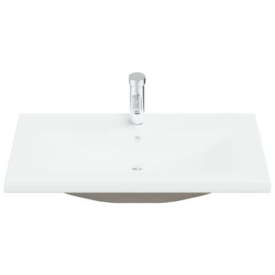 vidaXL indbygget håndvask med hane 81x39x18 cm keramisk hvid