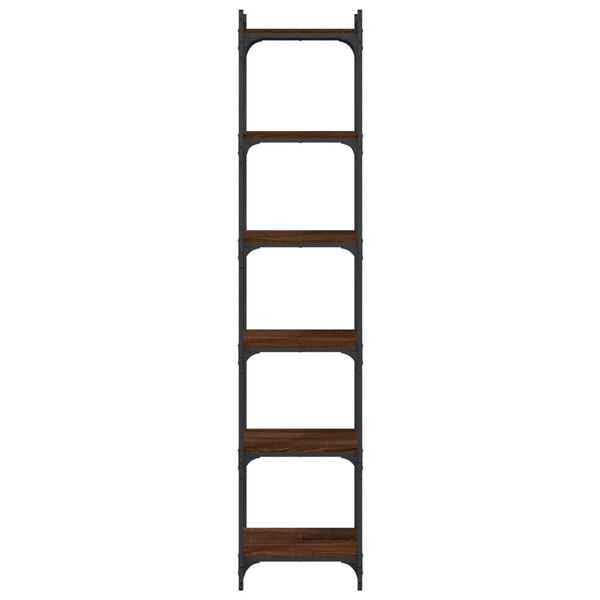 vidaXL bogreol 6 hylder 40x30x188 cm konstrueret træ brunt eg