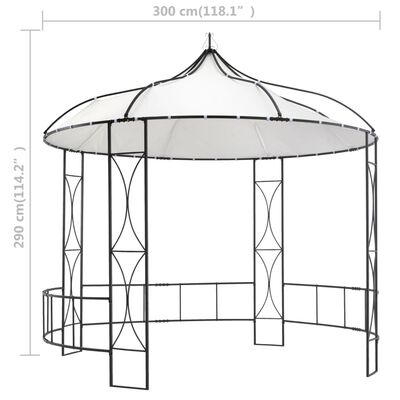 vidaXL pavillon 300x290 cm rund hvid