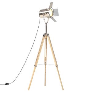 vidaXL gulvlampe med trefod 140 cm massivt mangotr&aelig;