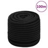 vidaXL arbejdsreb 16 mm 100 m polyester sort