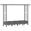 vidaXL H&aelig;vet Bed med Trellis og Tag Lysegr&aring; 203 x 40 x 127 cm PP