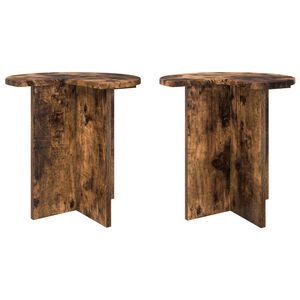 vidaXL Sidebord 2 stk. R&oslash;get eg &Oslash; 39 x 38 cm Konstrueret tr&aelig;