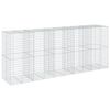 vidaXL gabionkurv med cover 500x100x200 cm galvaniseret jern