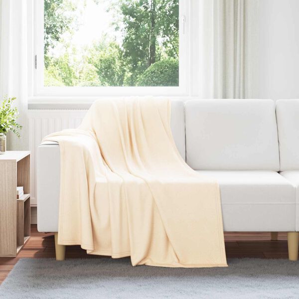 vidaXL Kastet&aelig;pper 6 pcs Creme 170 x 130 cm Fleece