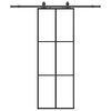 vidaXL skyded&oslash;r med hardwares&aelig;t 76x205 cm ESG glas sort