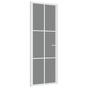 vidaxL d&oslash;r 76x201,5 cm sikkerhedsglas og aluminium hvid