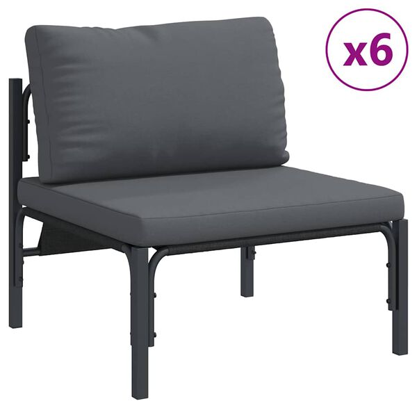 vidaXL Havesofa Sæt med pude 13 pcs Sort Stål