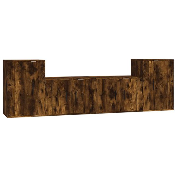 vidaXL tv-skabe 4 stk. konstrueret tr&aelig; r&oslash;get egetr&aelig;sfarve