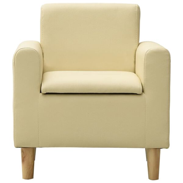 vidaXL l&aelig;nestol til b&oslash;rn kunstl&aelig;der cremehvid