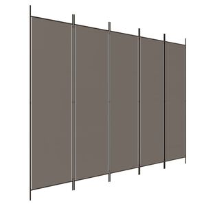 vidaXL 5-panels rumdeler 250x220 cm stof antracitgr&aring;