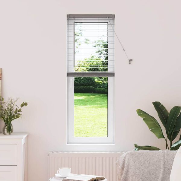 vidaXL Vindues Blind med gardiner S&oslash;lv Aluminium