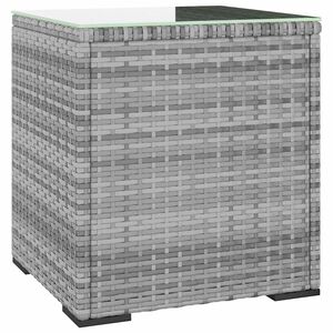 vidaXL sidebord 40x37x40,5 cm polyrattan og h&aelig;rdet glas gr&aring;
