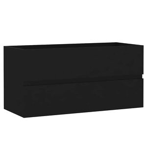vidaXL skab til h&aring;ndvask 90x38,5x45 cm konstrueret tr&aelig; sort