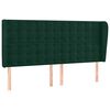vidaXL sengegavl med kanter 183x23x118/128 cm fl&oslash;jl m&oslash;rkegr&oslash;n