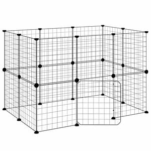 vidaXL 20-panels k&aelig;ledyrsindhegning med l&aring;ge 105x70x70 cm st&aring;l sort