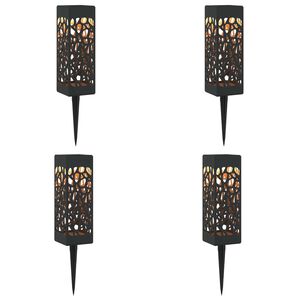 vidaXL Udend&oslash;rs sollys med jordspyd 4 pcs Varm hvid 29 cm PP