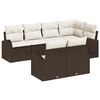 vidaXL Havesofa S&aelig;t 7 stk. Brun og hvid polyrattan