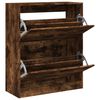 vidaXL skoskab 80x34x96,5 cm konstrueret tr&aelig; r&oslash;get egetr&aelig;sfarve