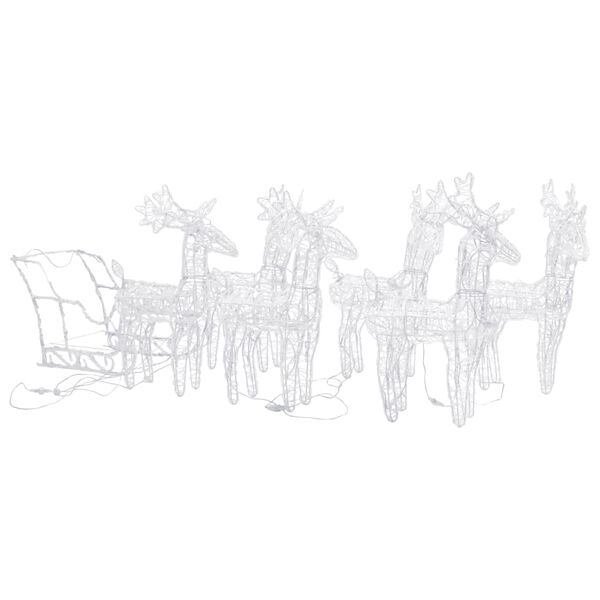 vidaXL rensdyr og kane julefigur 320 LED'er akryl
