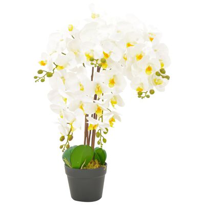 vidaXL kunstig plante orkidé med urtepotte hvid 60 cm