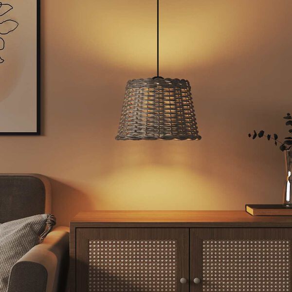 vidaXL lampesk&aelig;rm til loftlampe &Oslash;30x20 cm flet brun