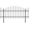 vidaXL havehegn med spydtop (1-1,25) x 13,6 m sort stål