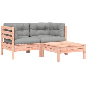 vidaXL 2-personers havesofa med hynder og fodskammel