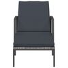 vidaXL liggestole med bord 2 stk. polyrattan grå