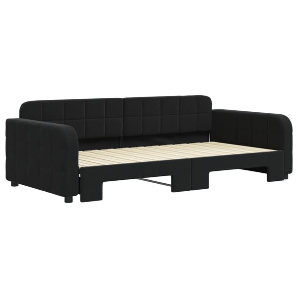 vidaXL daybed med udtræk 100x200 cm velour sort