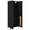 vidaXL Highboard Sort eg 69,5 x 34 x 180 cm Konstrueret tr&aelig;