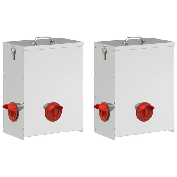 vidaXL H&oslash;nsefoder 2 pcs S&oslash;lv 32,5 x 20,5 x 43 cm Galvaniseret st&aring;l