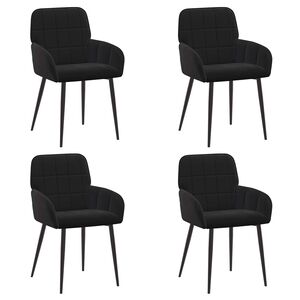 vidaXL Spisestole 4 stk. Fl&oslash;jl Sort 57 x 50 x 85 cm