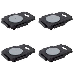 vidaXL m&oslash;belhunde 4 stk. med 8 hjul 150 kg polypropylen sort