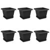 vidaXL Plantepotter 6 pcs Sort 20 x 20 x 16 cm Plastik