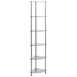vidaXL reol 6 hylder 30x30x160 cm h&aelig;rdet glas transparent