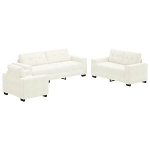 vidaXL Sofa S&aelig;t 3 stk. 6-personers Creme 221 x 78 x 80 cm Fl&oslash;jl