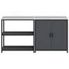 vidaXL K&oslash;kkenopbevaringss&aelig;t med hylde 2 pcs Antracit Koldvalset st&aring;l