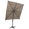 vidaXL parasol med aluminiumsstang 4 niveauer 250x250 cm gråbrun