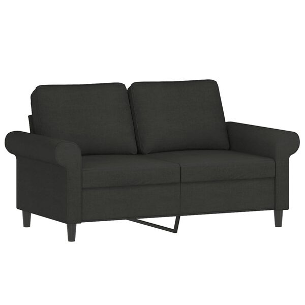 vidaXL 2-personers sofa med puder og hynder 120 cm stof sort