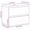 vidaXL Vaskeskab Vægmonteret Sort eg 60 x 39 x 62 cm Konstrueret træ