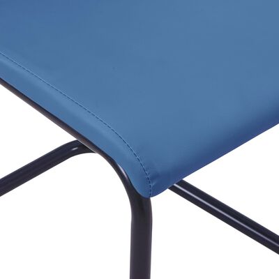 vidaXL spisebordsstole med cantilever 4 stk. kunstlæder blå